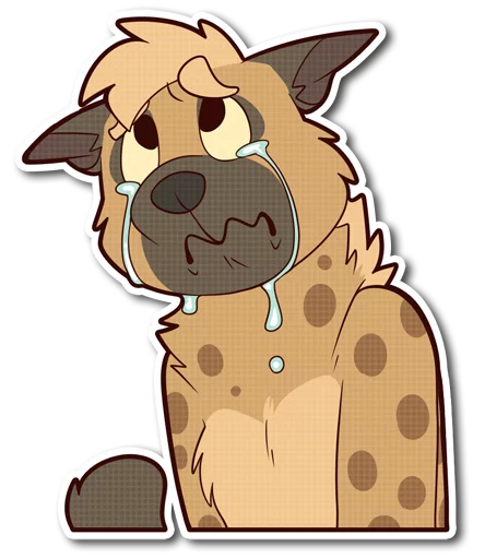 Spotted Hyena emoji 😢