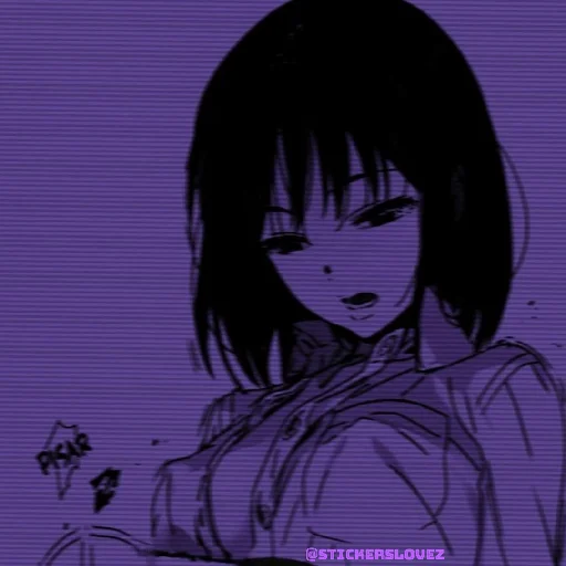 Стикер Telegram «Violet (anime chan)» 💜