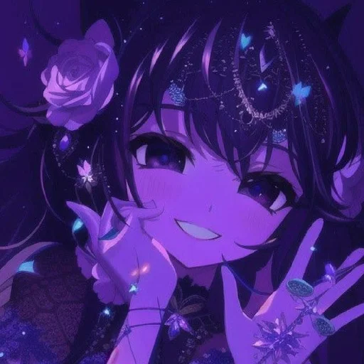 Telegram stiker «Violet (anime chan)» 💜