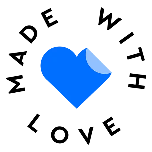 Telegram Sticker «Made With Love» 💙