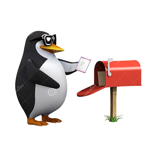 Стікер Telegram «Dank 3d stock penguins» 📬