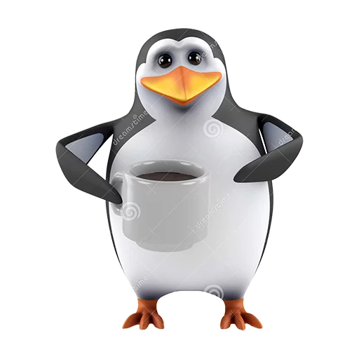 Dank 3d stock penguins emoji ☕