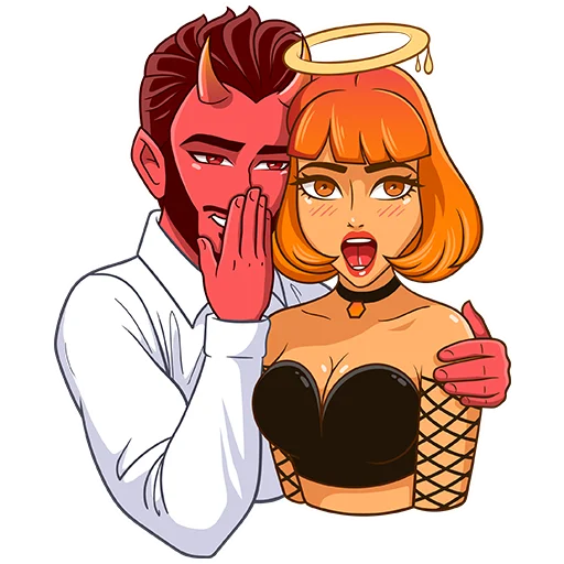 Chili Devil & Honey Angel sticker 😏