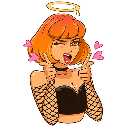 Telegram stiker «Chili Devil & Honey Angel» 😍