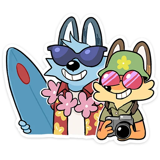 Telegram Sticker «Лето с Роном и Рэем » 😎