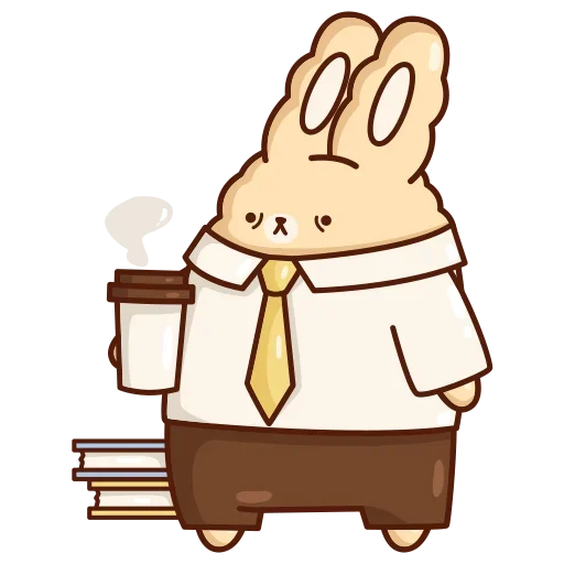Telegram stiker «Кролик Супчик» 💼
