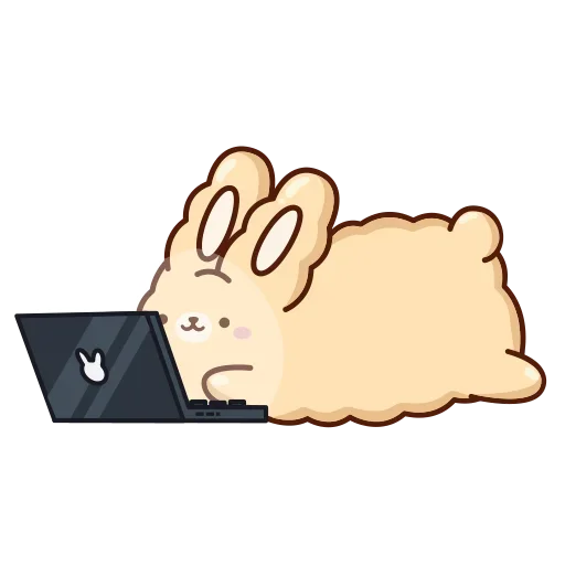 Telegram Sticker «Кролик Супчик» 💻