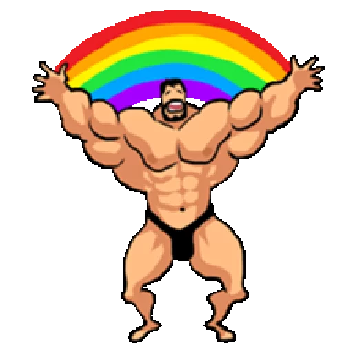 Super Muscle Man emoji 🌈