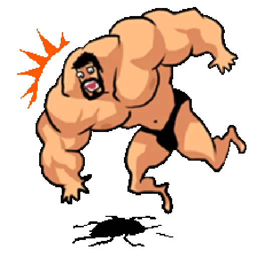 Super Muscle Man emoji 😧