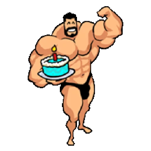 Super Muscle Man emoji 🎂