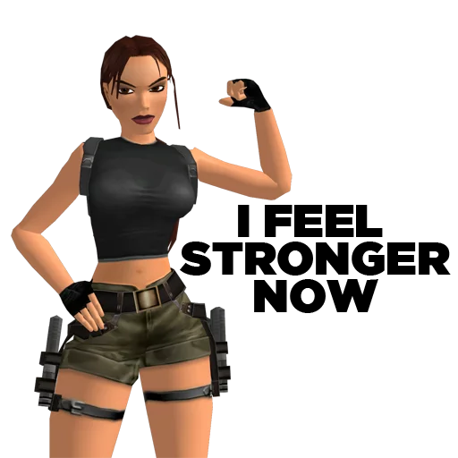 Стикеры телеграм Tomb Raider Memes