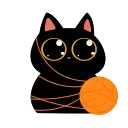 Емодзі Cat Teftel  🧶