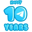 Эмодзи 10 Years of Telegram 🥳