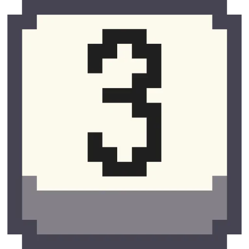 Стикер Telegram «Pixel Numbers» 3⃣