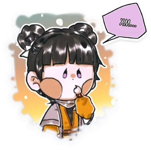 Telegram Sticker «Tian Guan Ci Fu» 🤷‍♀