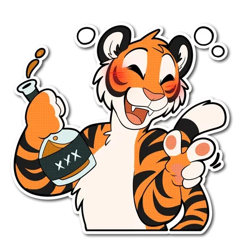 Telegram Sticker «Tiger Life» 🍻