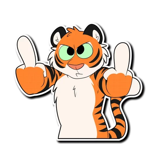 Telegram Sticker «Tiger Life» 🖕
