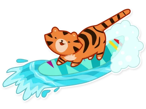 Telegram Sticker «Tiger Tigrulia» 🏄‍♂
