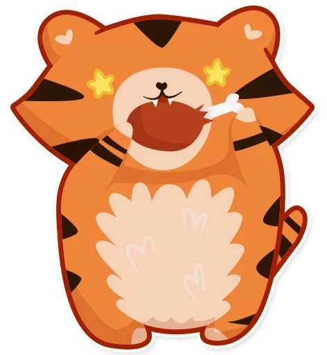 Telegram Sticker «Tiger Tigrulia» 🍗