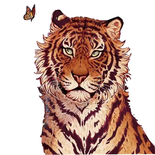 Стикер Telegram «Tiger ❤» 🦋