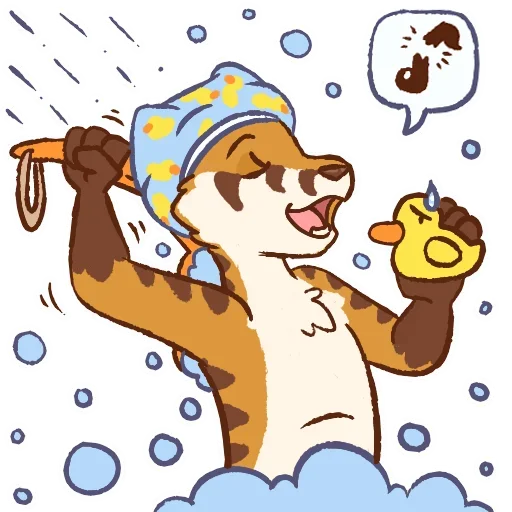 Telegram Sticker «Tiger Fox» 🚿