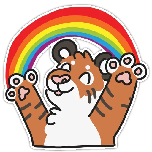 Telegram Sticker «Tiger» 🌈