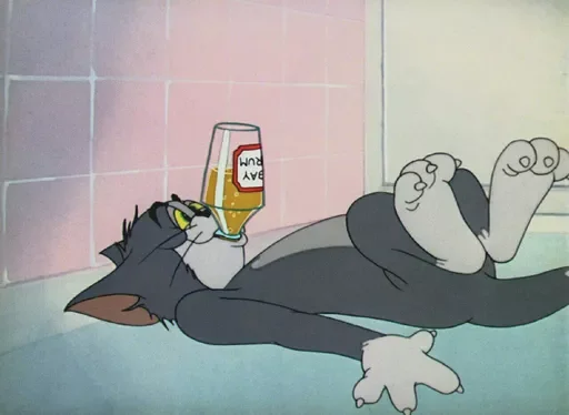 Стикер Telegram «Tom And Jerry» 🍷
