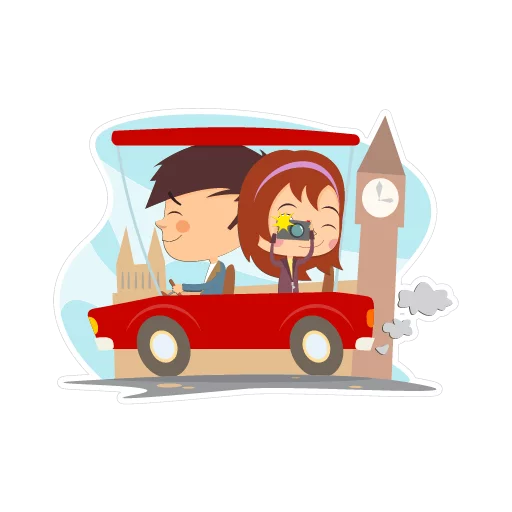 Telegram Sticker «Travelling with love» 🚘