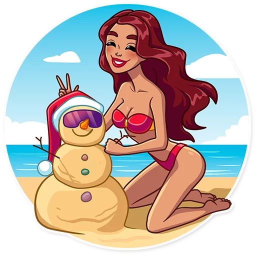Telegram Sticker «Tropical Holidays» ⛄