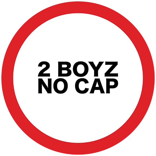 Стикер Telegram «2 BOYZ NO CAP» 🧢