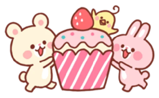 bear & bunny  emoji 🧁