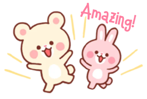 bear & bunny  emoji 👏