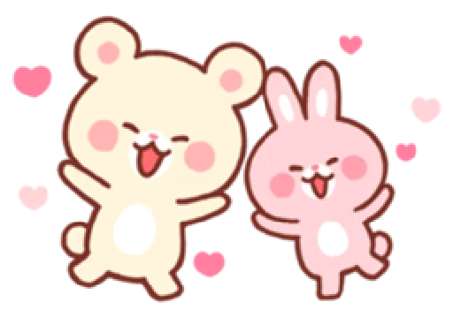 bear & bunny  emoji 🥰