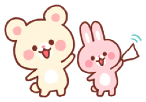 Эмодзи bear & bunny  👋