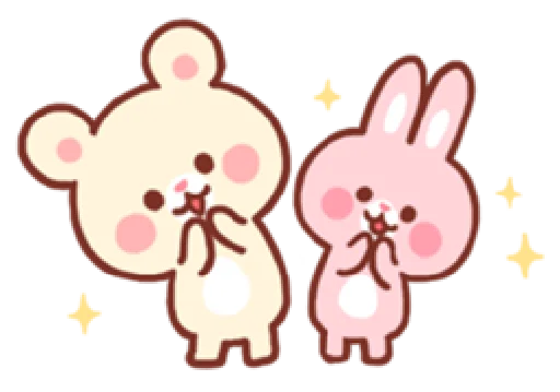 Эмодзи bear & bunny  🤩