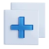 Telegram emoji «3D blue white icons» ➕