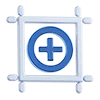 3D blue white icons emoji ➕