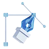 Эмодзи 3D blue white icons ✒️