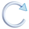 Эмодзи 3D blue white icons ↪️