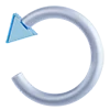 Емодзі 3D blue white icons ↩️