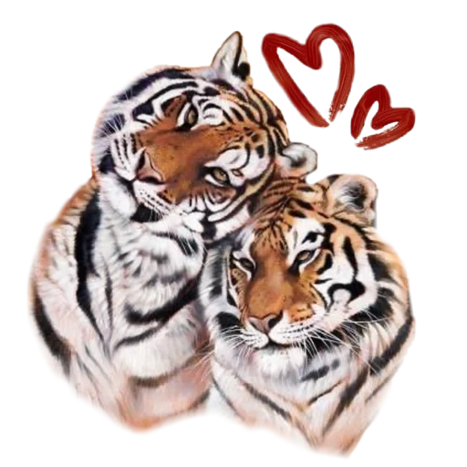 Эмодзи Tigers love 💞