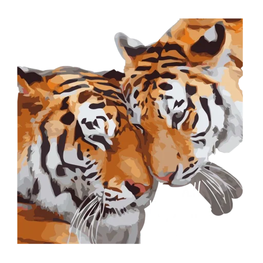 Telegram Sticker «Tigers love» 👩‍❤️‍💋‍👨