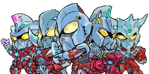 Стикер Telegram «Ultraman Gundam Crossover» 🔅