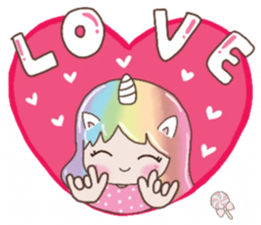 Telegram Sticker «Uni girl in love» 🦄