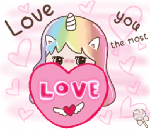 Uni girl in love emoji 🦄