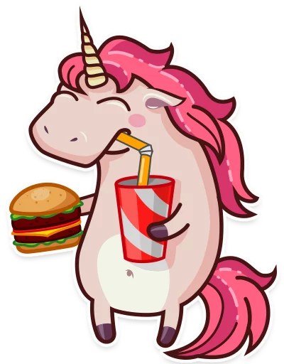 Stella the Unicorn sticker 🍔