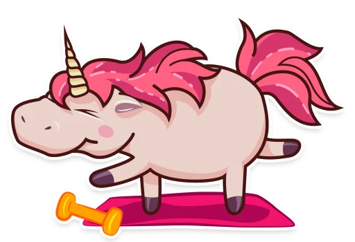 Telegram stiker «Stella the Unicorn» 💪