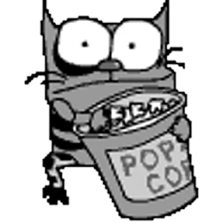 Упячка котэ с попкорном sticker 🤔