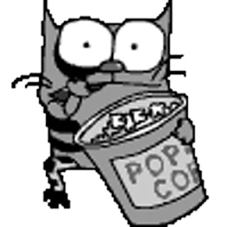 Упячка котэ с попкорном sticker 😢