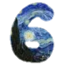 Шрифт Ван Гог | Font Van Gogh emoji 6⃣